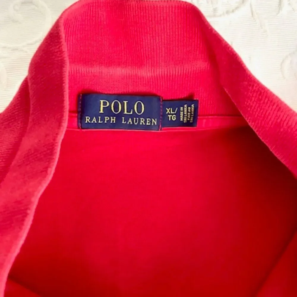 Polo Ralph Lauren Red Casual Golf Fishing Sport Polo Shirt Size XL